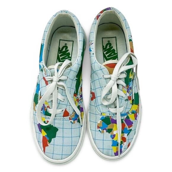 Rare Vans “Save Our Planet” Sneakers W6 / M4.5 | Globe Map Print | Vintage - Picture 2 of 13